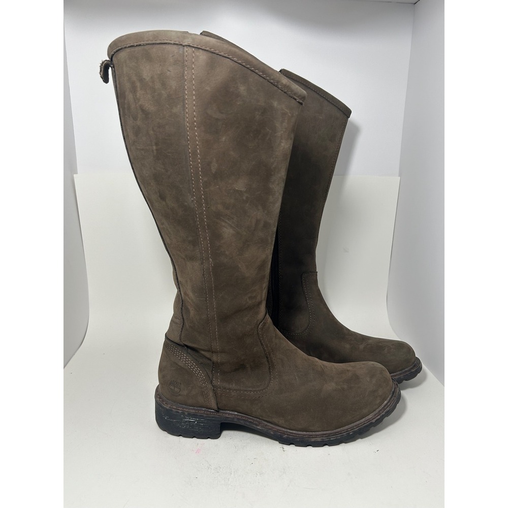 Timberland Earthkeepers Brown Nubuck Leather Tall Riding Boots 8601A Womens 8